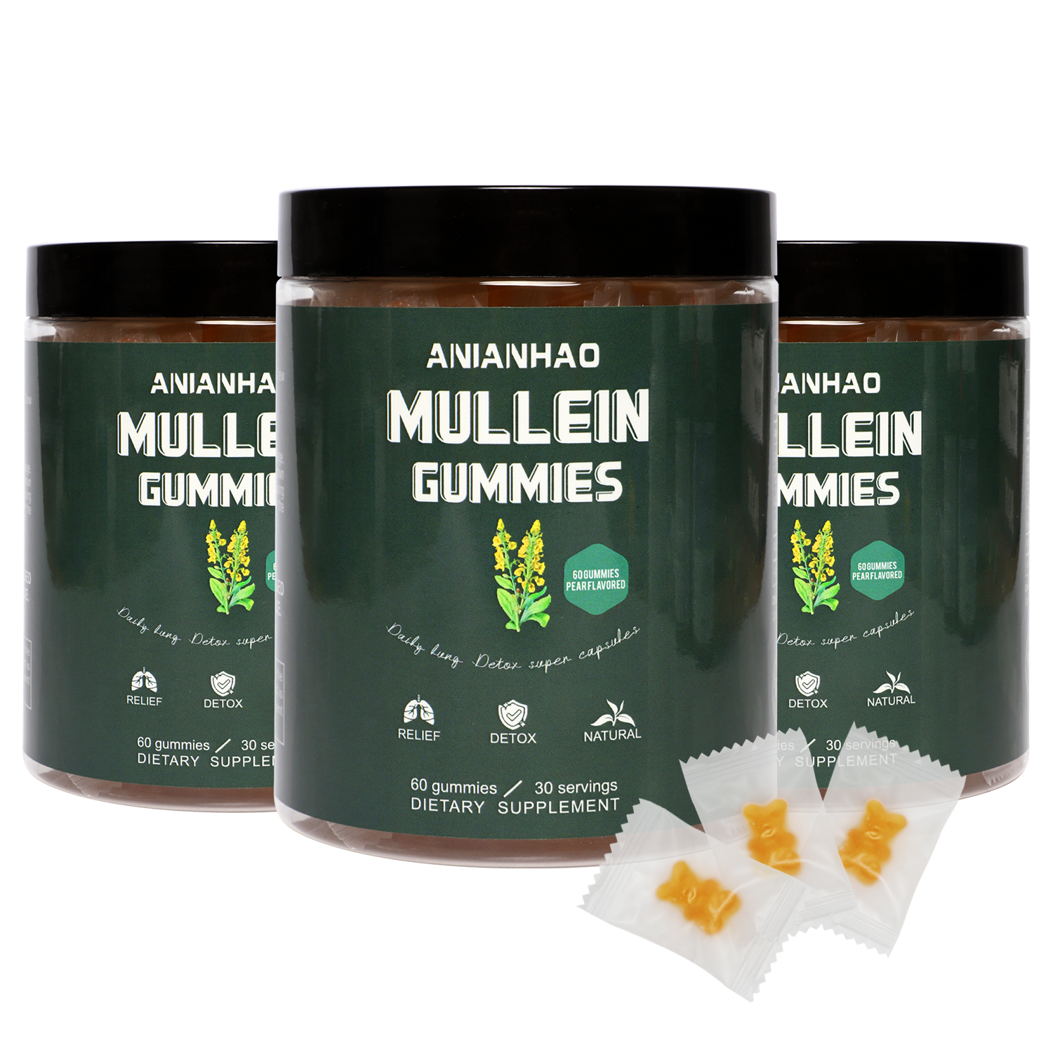 Mullein Leaf Gummies for Respiratory Support & Lung Health - 60 Ct