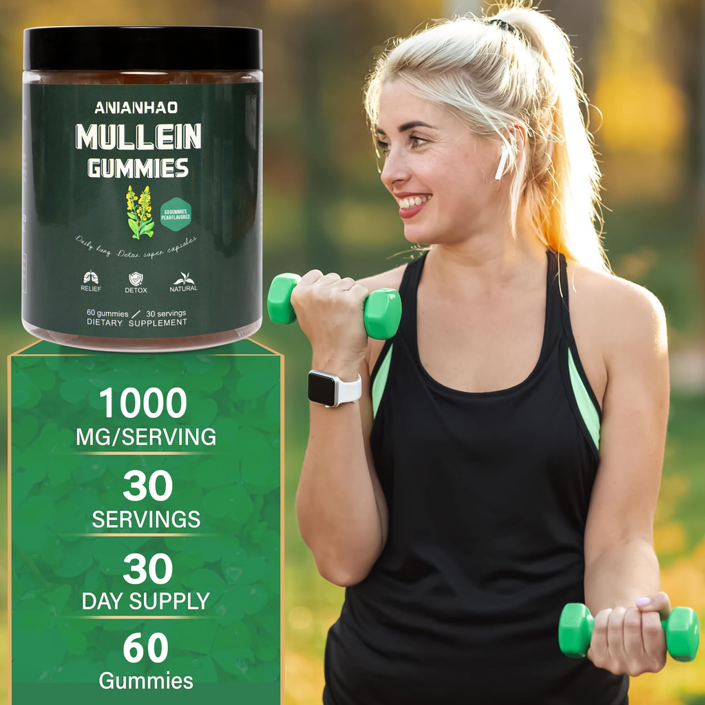 Mullein Leaf Gummies for Respiratory Support & Lung Health - 60 Ct