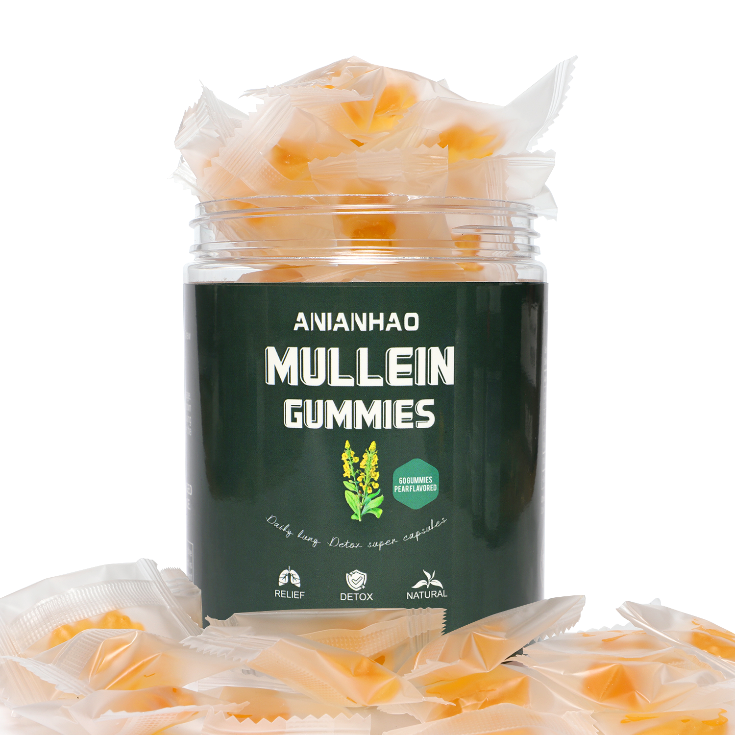 Mullein Leaf Gummies for Respiratory Support & Lung Health - 60 Ct