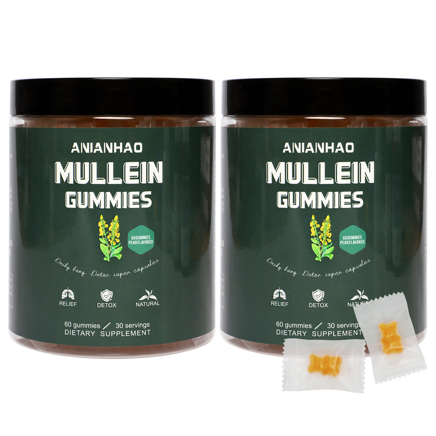Mullein Leaf Gummies for Respiratory Support & Lung Health - 60 Ct