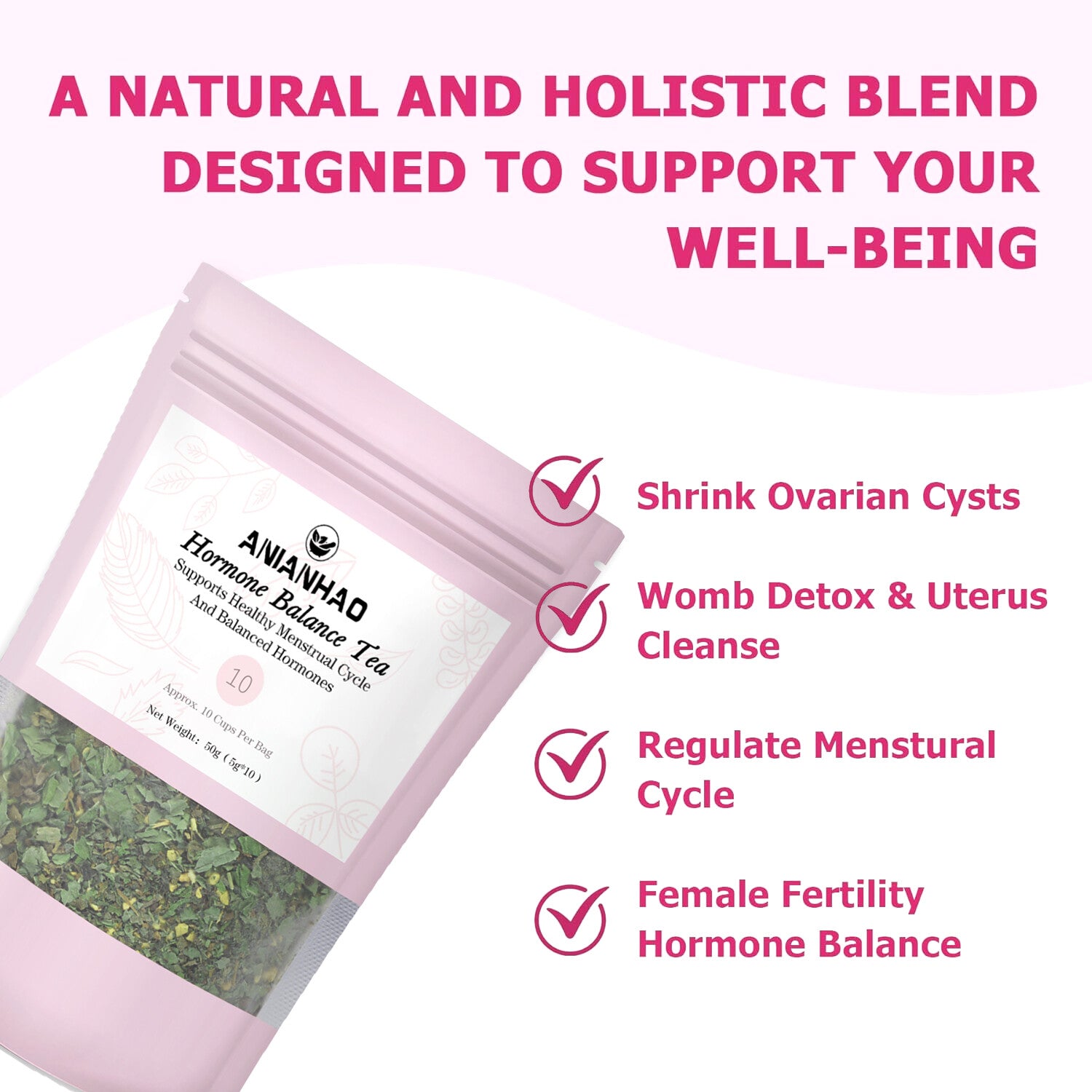 Hormone Balance Tea for Women, Natural Menstrual Cycle Support, Spearmint