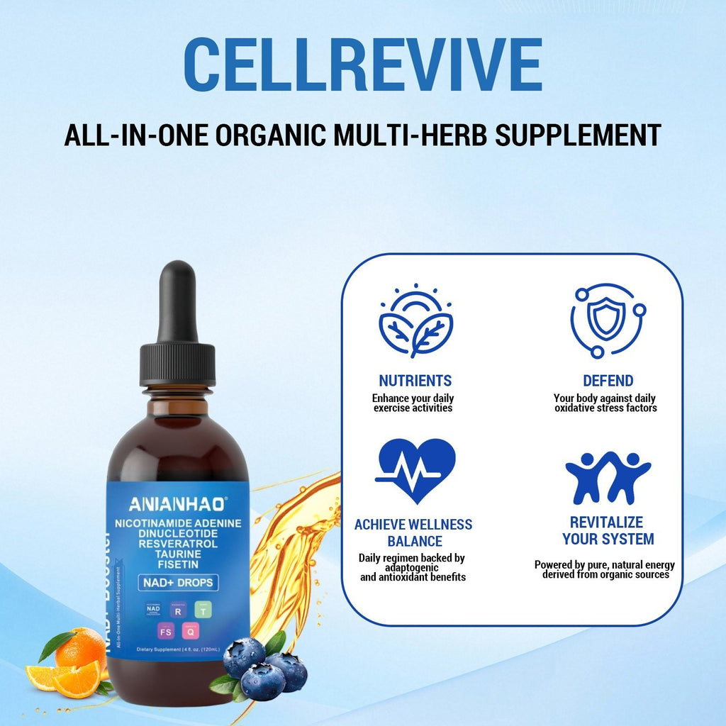 NAD+ Supplement 1000mg Liquid Drops for Energy & Anti-Aging (120ml)