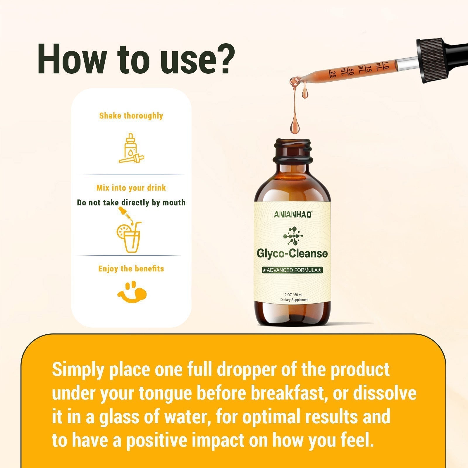 Glyco Clean Drops for Blood Sugar Support,Energy&Vitality-Natural Liquid Formula