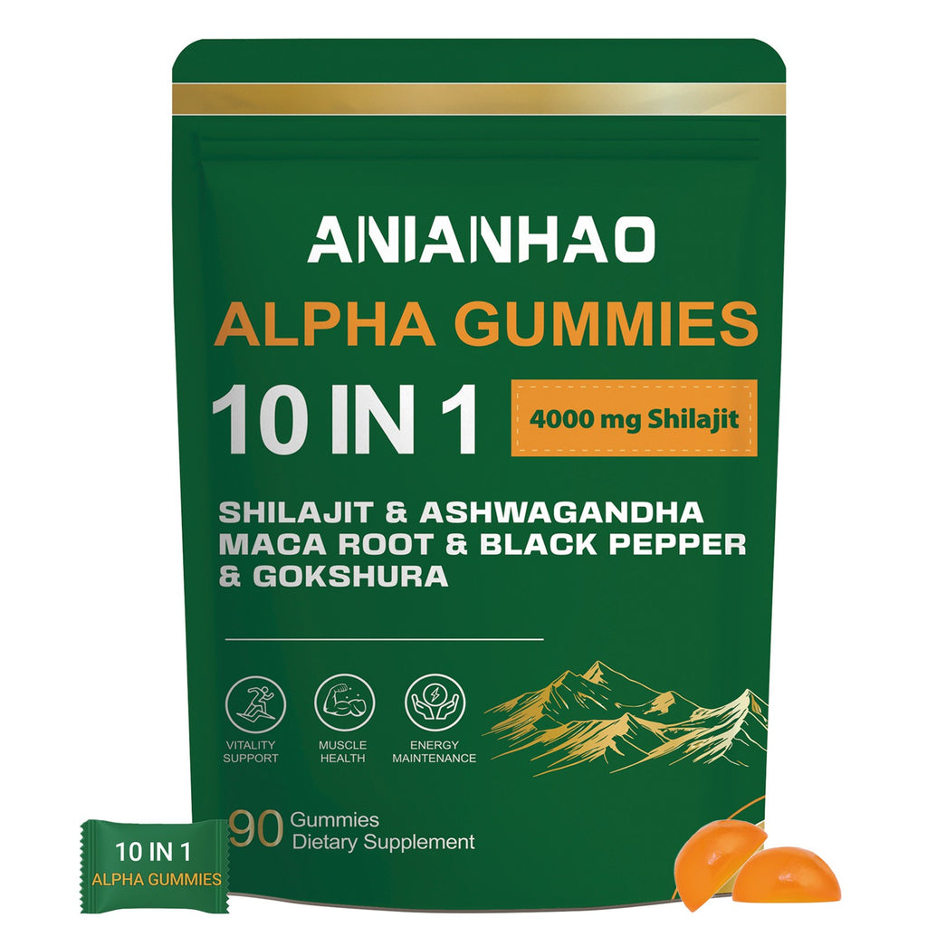 10-in-1 Alpha Gummies|4000mg Shilajit for Cognitive Support,Energy&Stress Relief