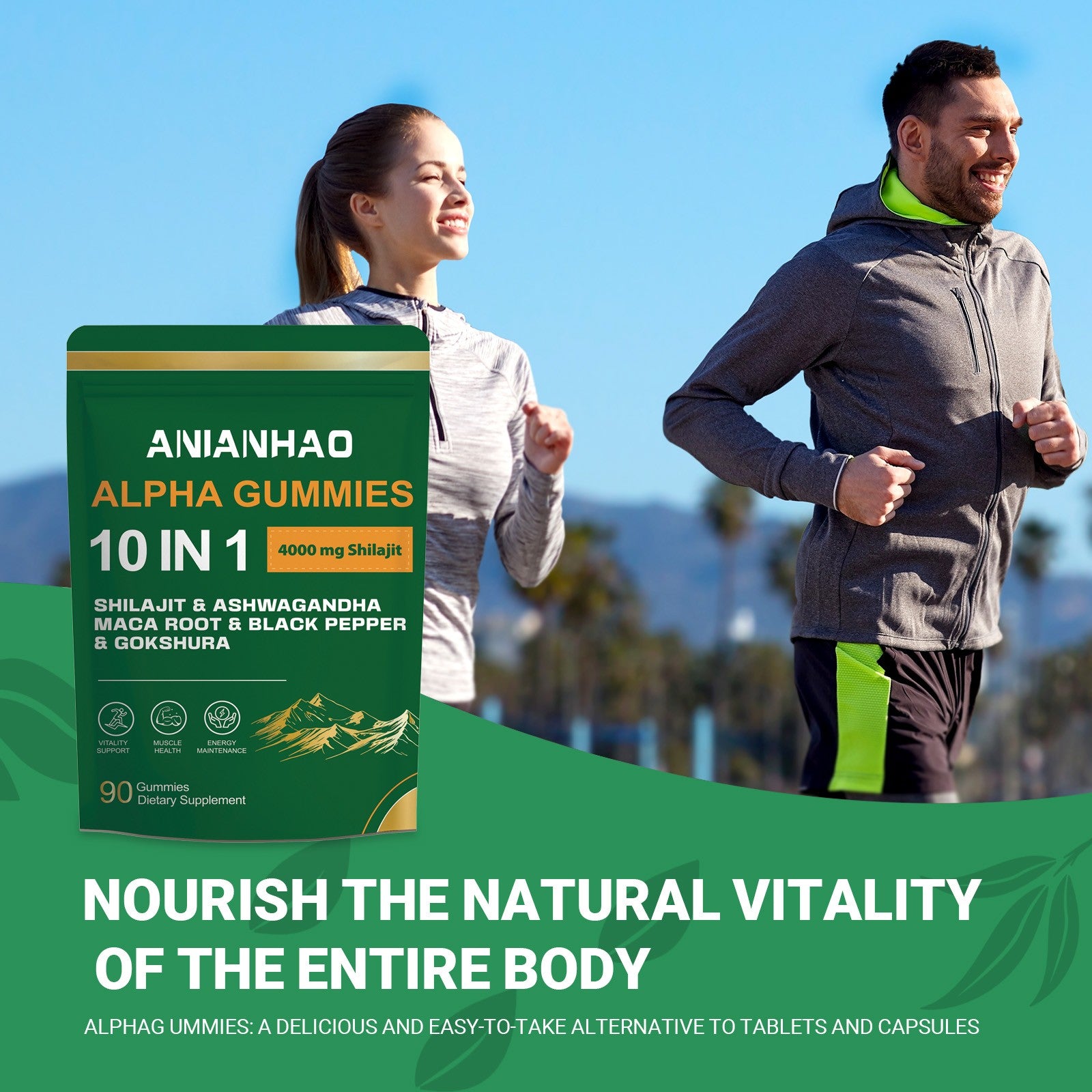 10-in-1 Alpha Gummies|4000mg Shilajit for Cognitive Support,Energy&Stress Relief