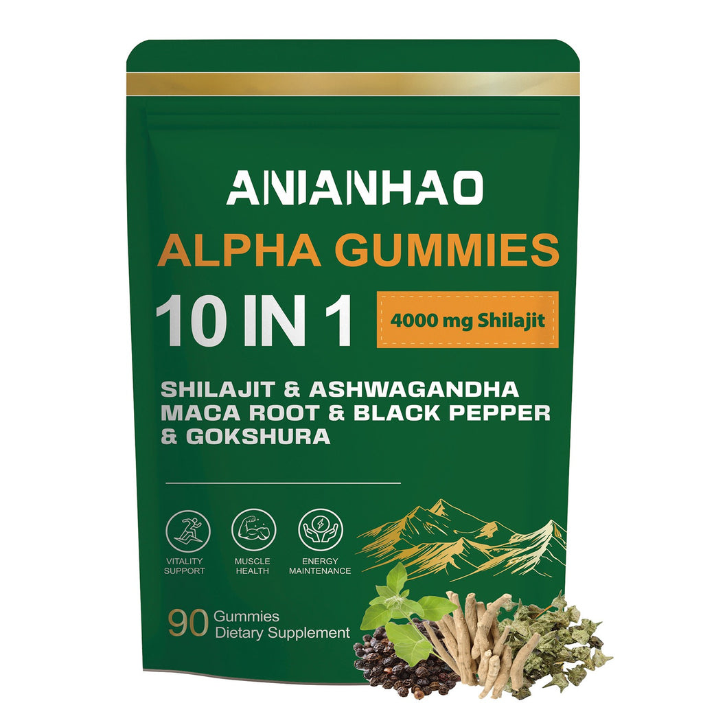 10-in-1 Alpha Gummies|4000mg Shilajit for Cognitive Support,Energy&Stress Relief