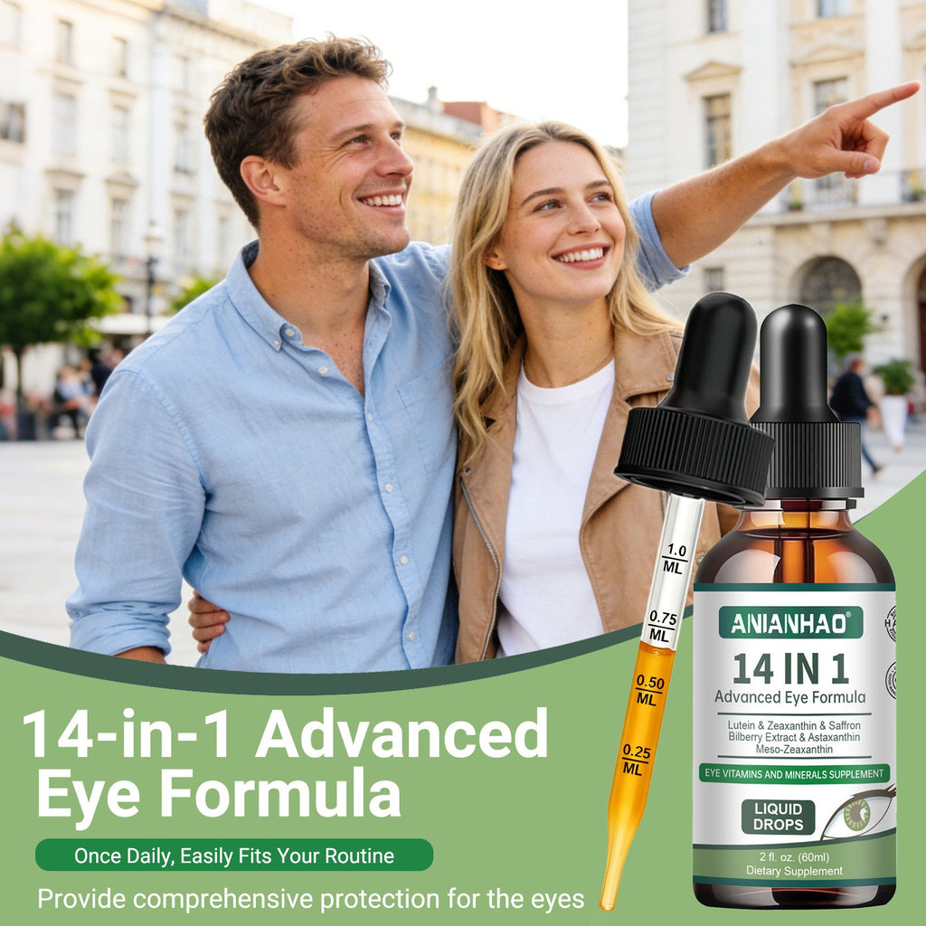 Dry Eye & Strain Relief Drops with Lutein & Zeaxanthin | 14-in-1 Formula, 60 mL