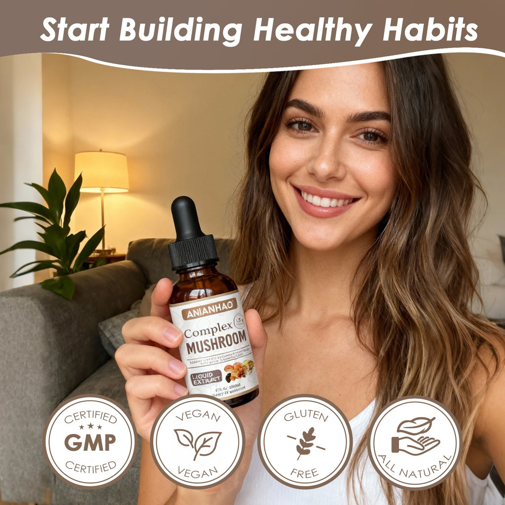 Lion's Mane Reishi Drops | 6-in-1 Mushroom Tincture for Immunity & Focus, 2oz